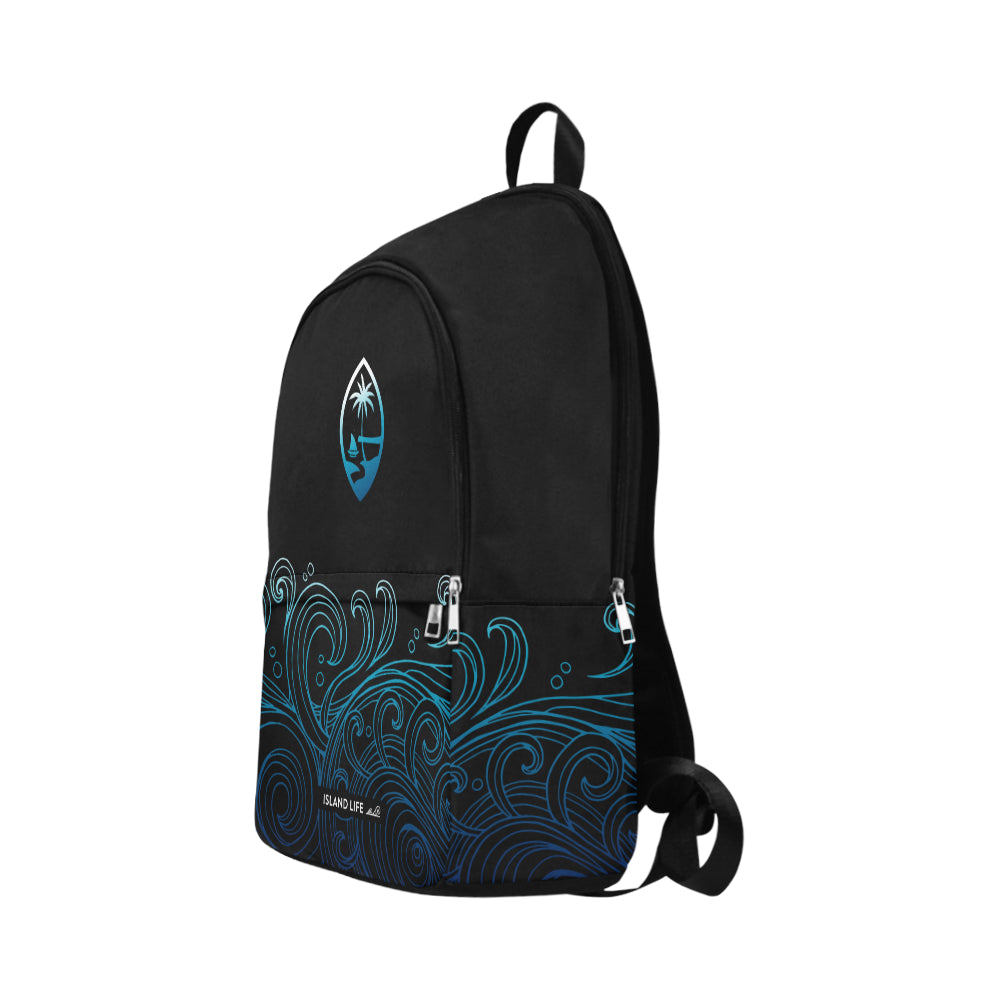 Guam Black Ombre Waves Laptop Backpack
