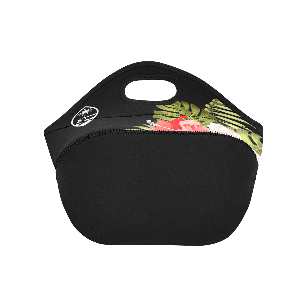 Guam Pink Hibiscus Art Neoprene Lunch Bag Small