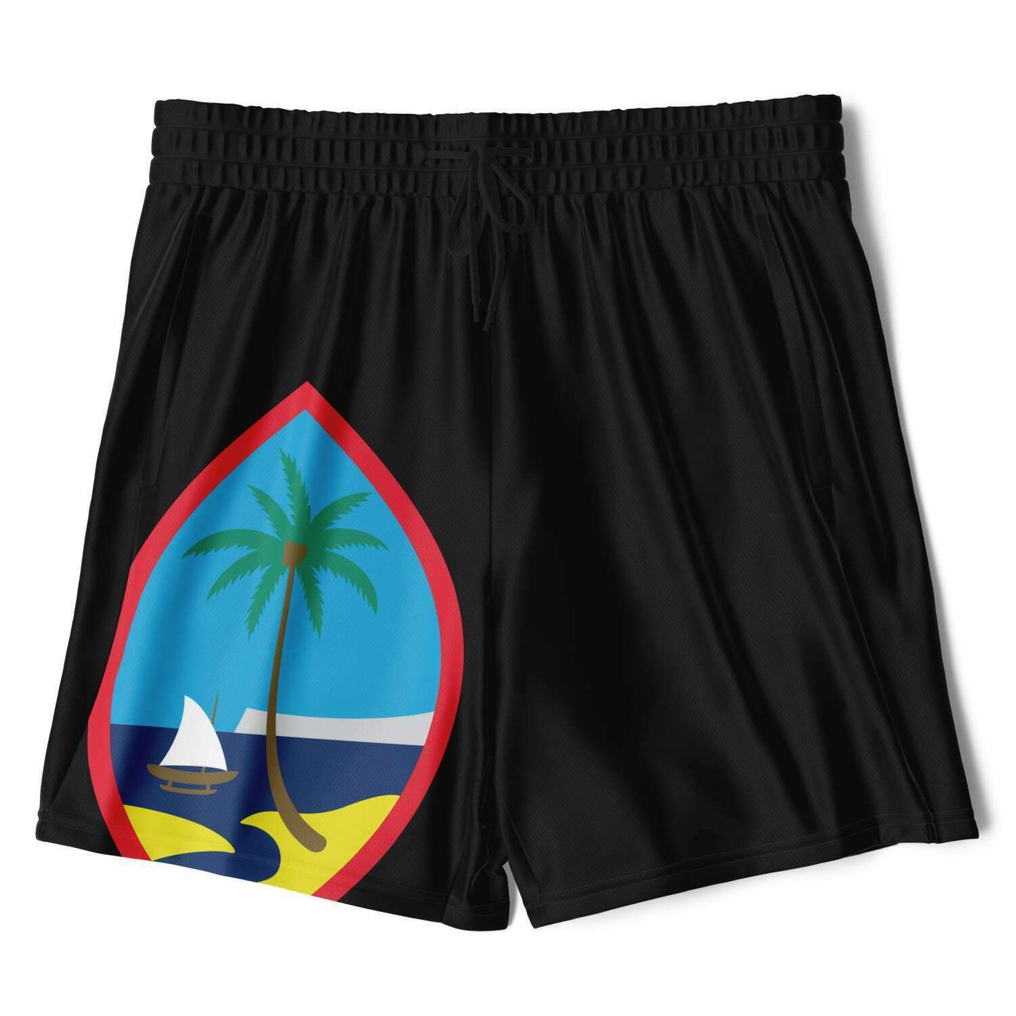 Guam Tribal Layer 2-in-1 Phone Pocket Active Shorts
