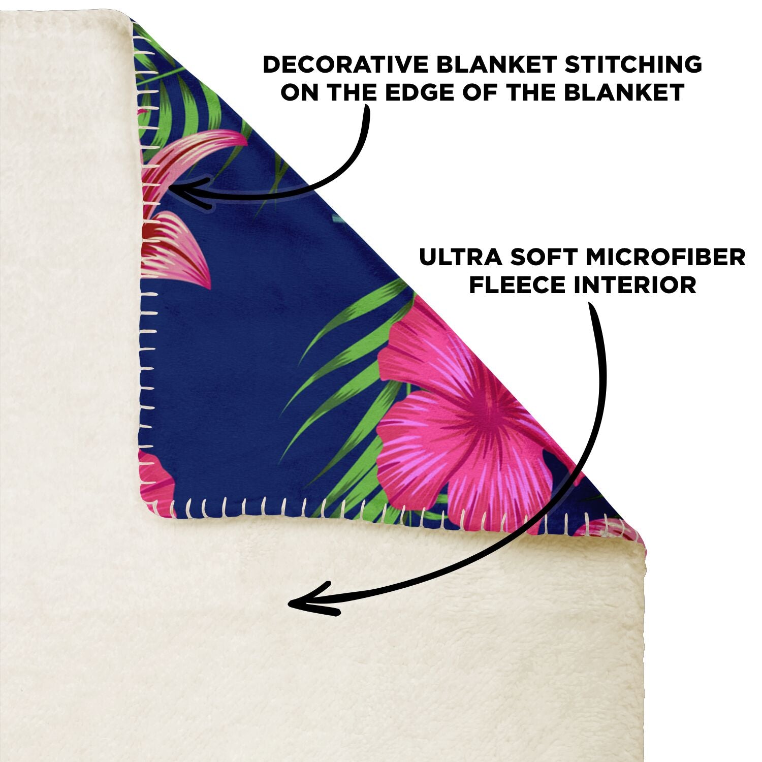Guam Hibiscus Island Blue Microfleece Blanket