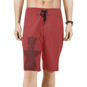 CNMI Seal Saipan Red Men's All Over Print Board Shorts