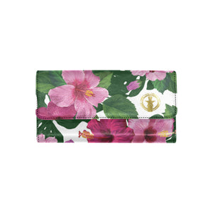 CNMI Saipan Hibiscus Fuchsia Women's Trifold Wallet
