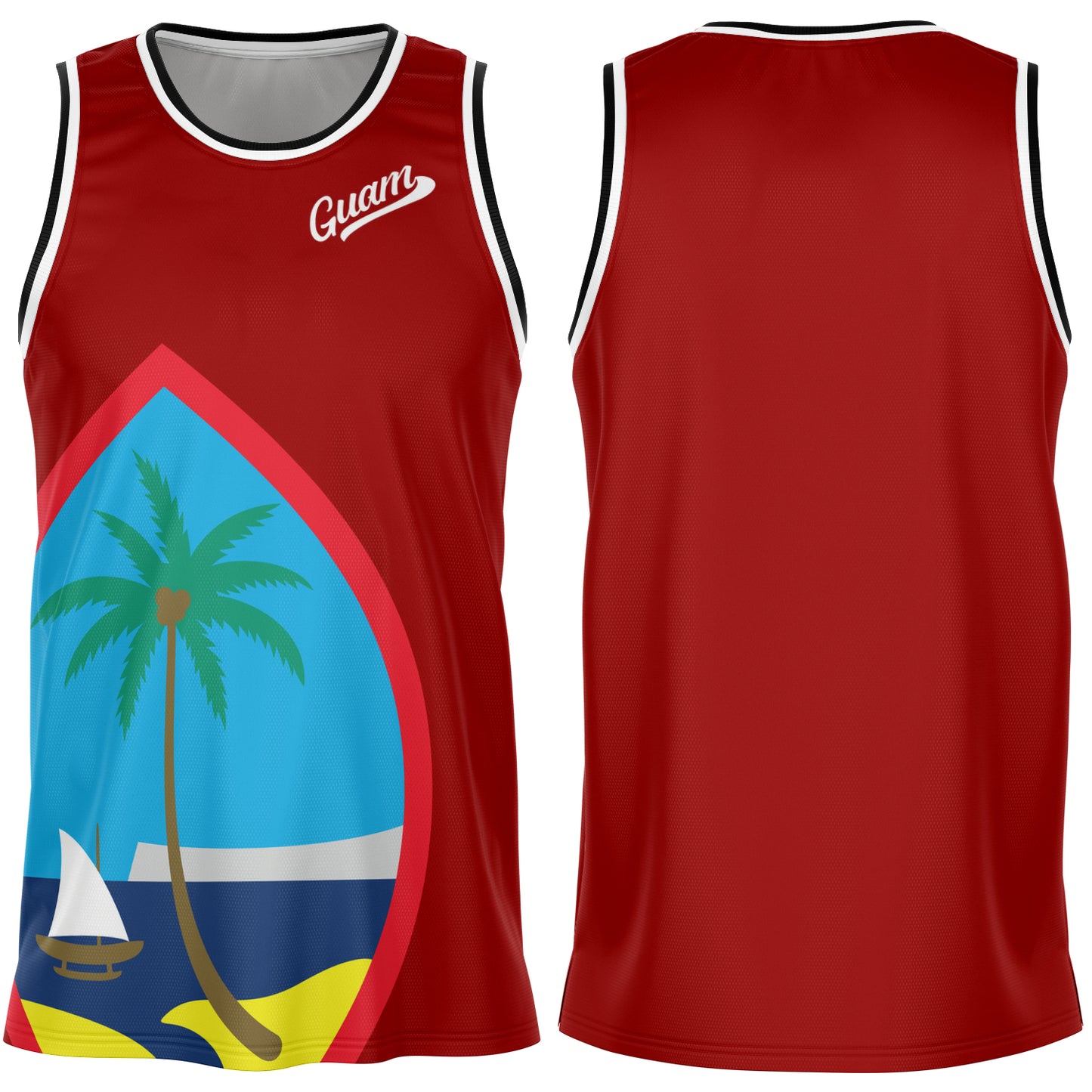 Guam Seal Red Basketball Jersey