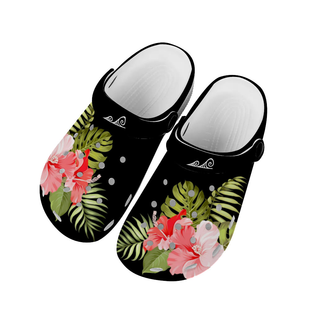 Guam CNMI Pink Hibiscus Unisex Rubber Clogs Sandals