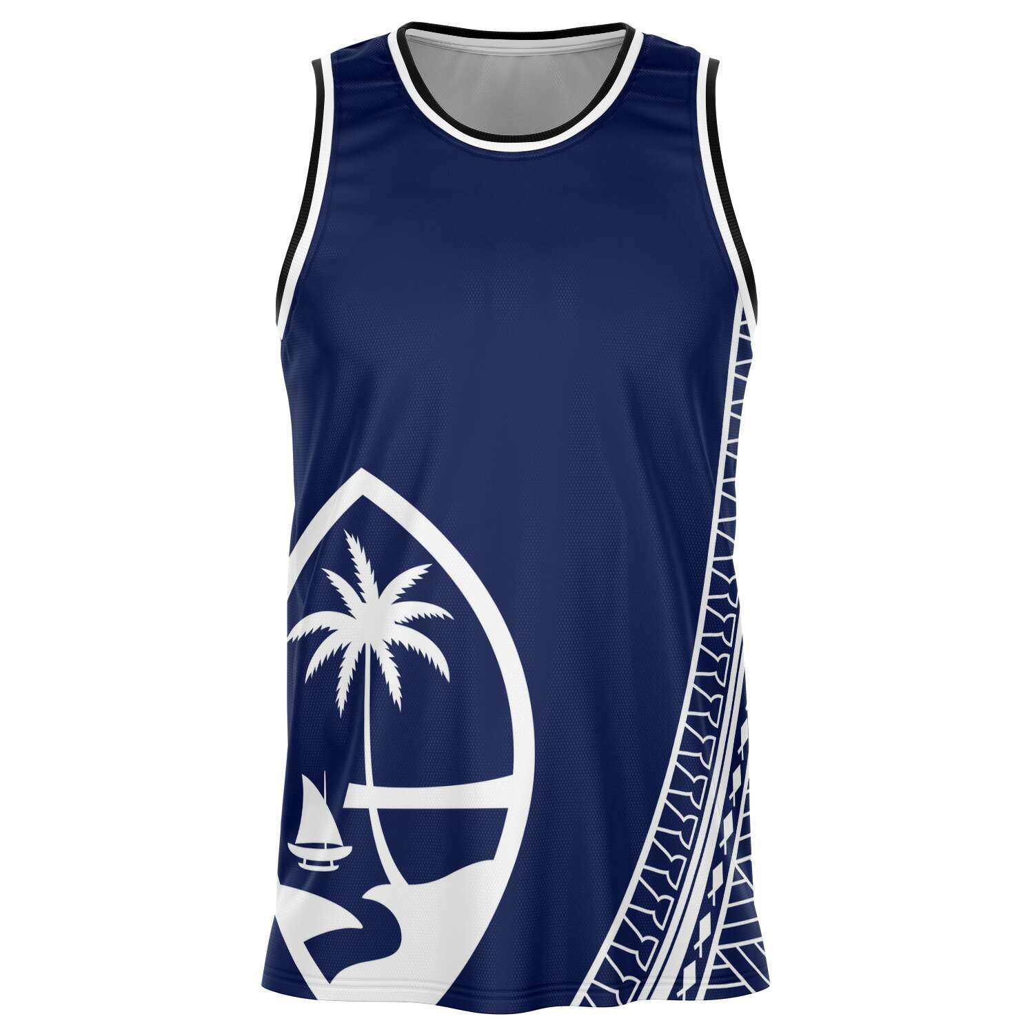 Subliminator Guam Seal Tribal Blue Basketball Jersey 4XL