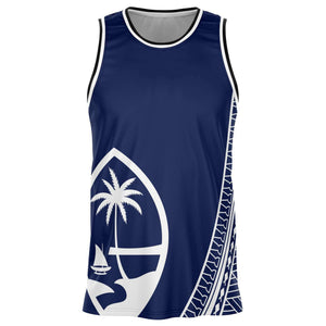 Guam Seal Tribal Blue Basketball Jersey