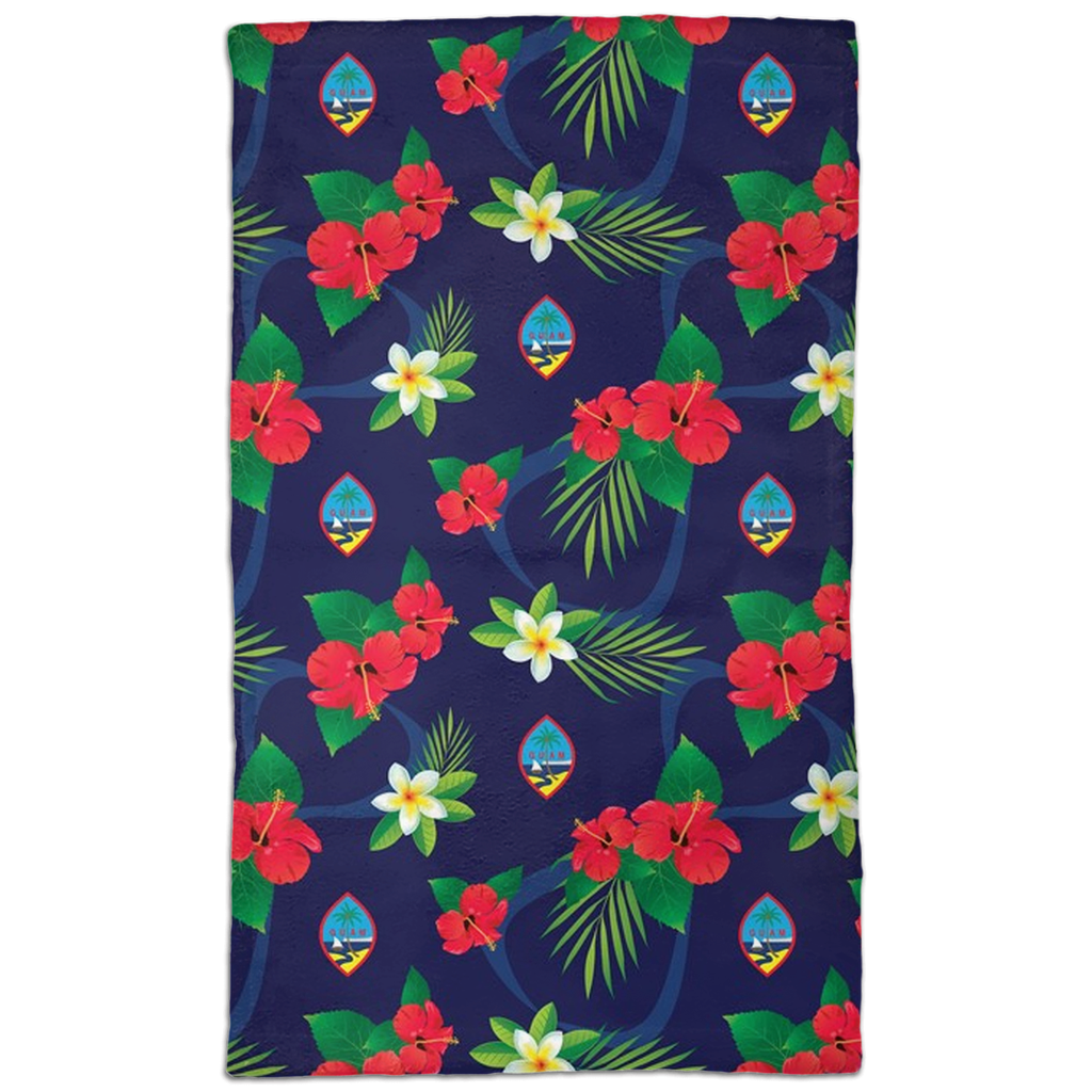 Guam Flag Flowers Hand Towel