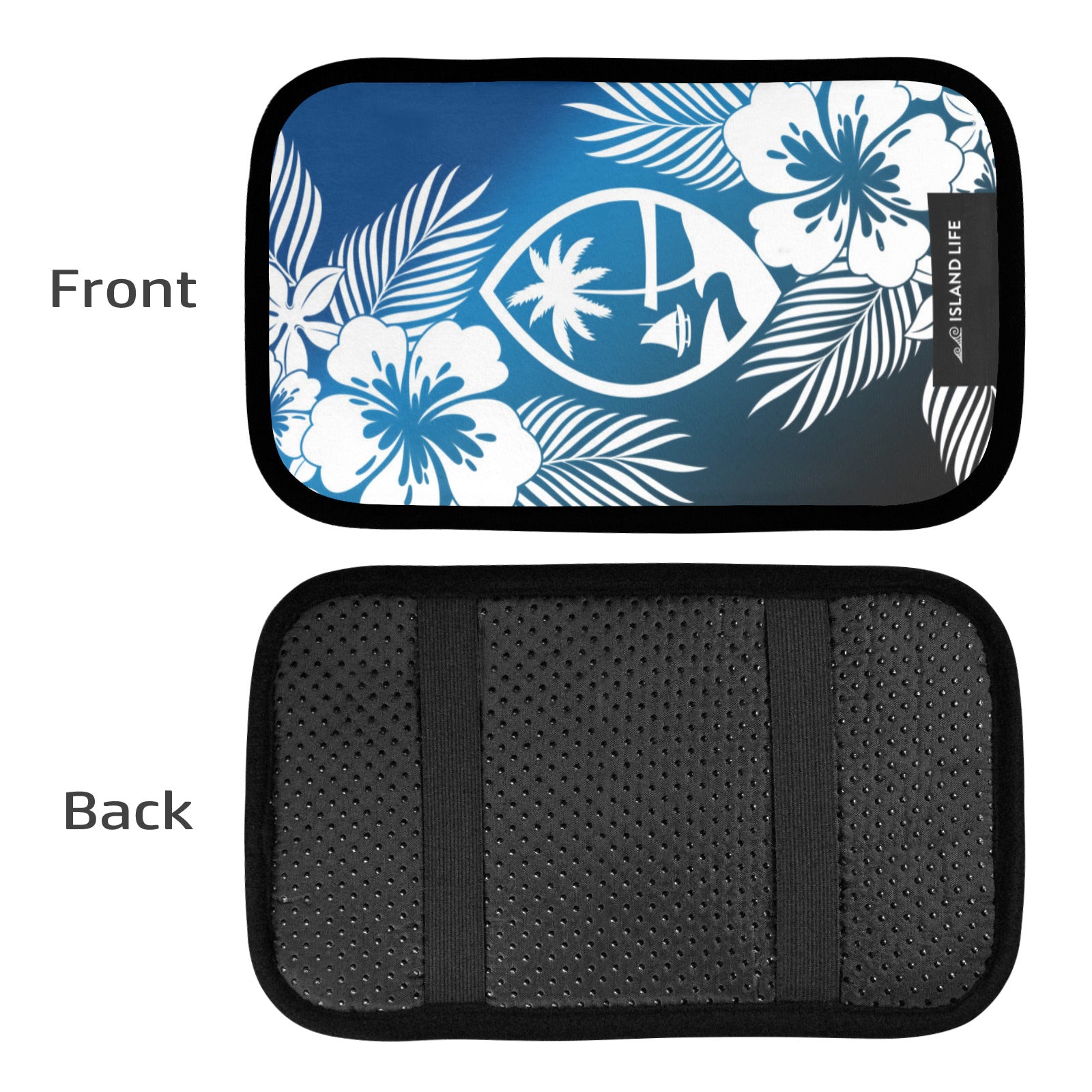 Guam Tropical Hibiscus Blue Car Armrest Cover