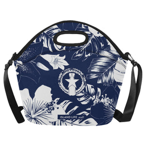 CNMI Blue Floral Neoprene Lunch Bag Large