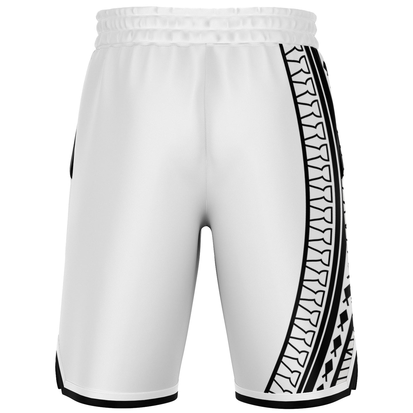 Guam Tribal White Basketball Shorts