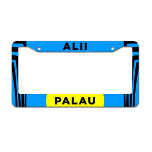 Palau Tribal Blue Aluminum License Plate Frame