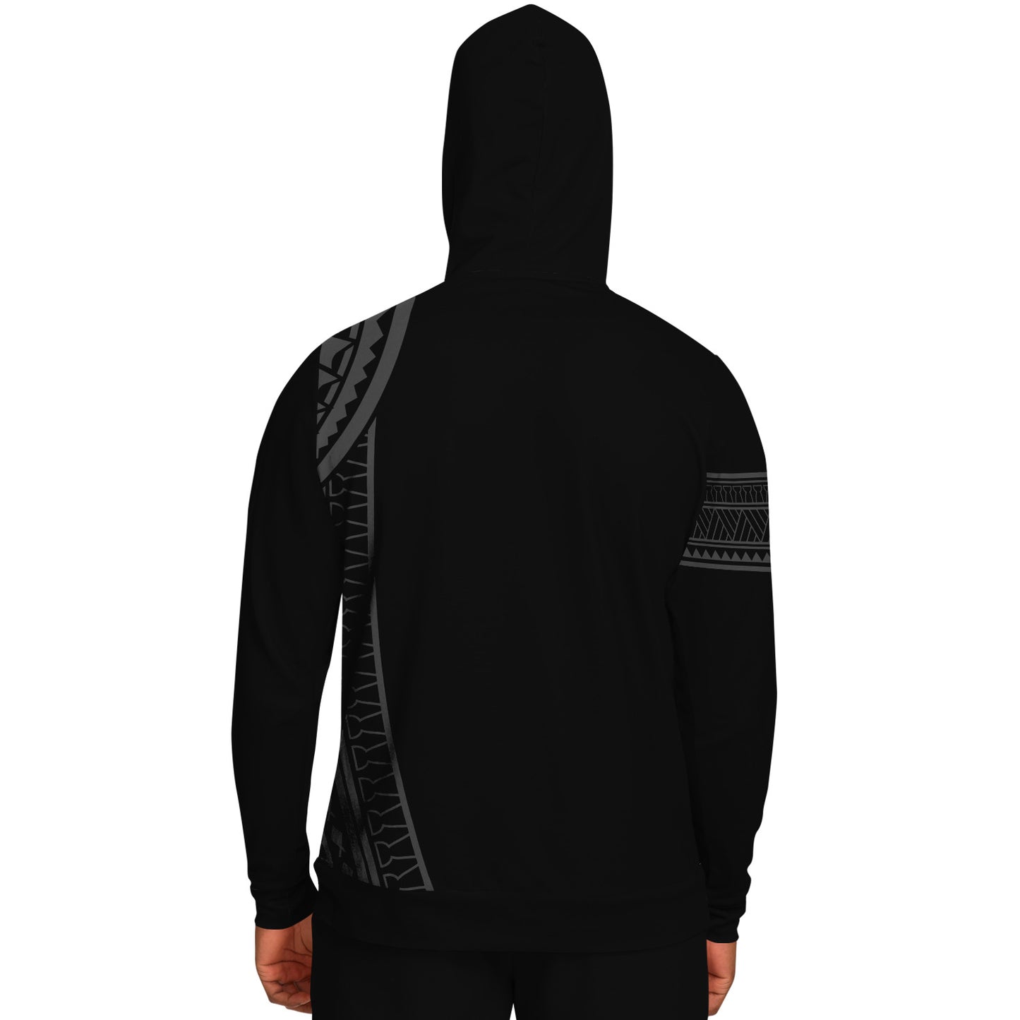 Guam Seal Color Tribal Black Unisex AOP Pullover Hoodie