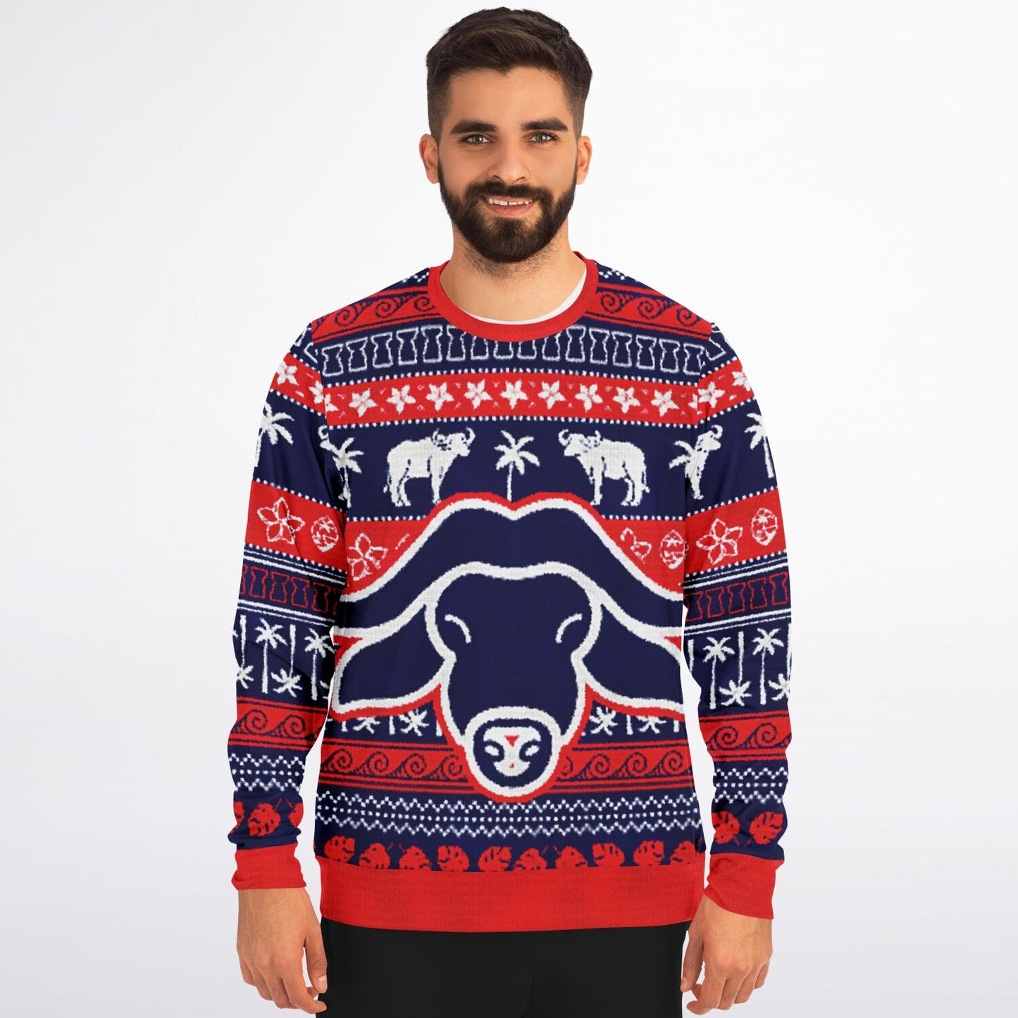 Guam Carabao Christmas Faux Sweater Sweatshirt