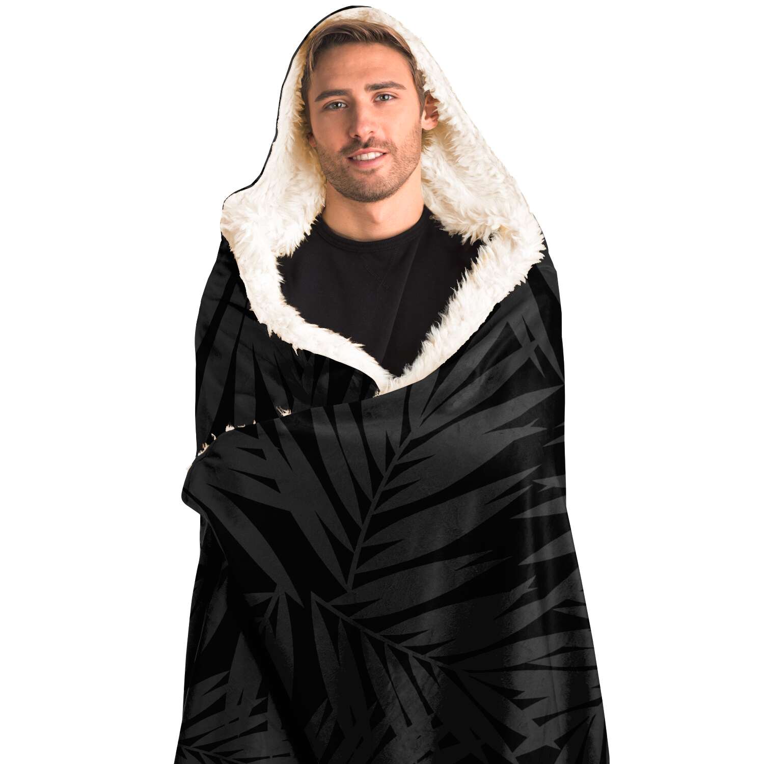 Chief Guam Black Premium Sherpa Hooded Blanket