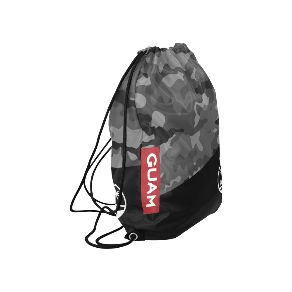 Guam Halftone Gray Camo Large Drawstring Bag