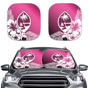 Guam Tropical Hibiscus Pink Car Sun Shade 2pcs