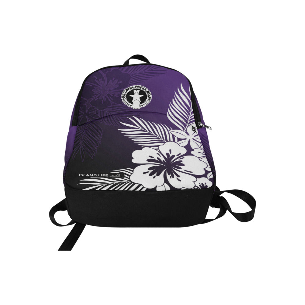 CNMI Tropical Hibiscus Purple Laptop Backpack