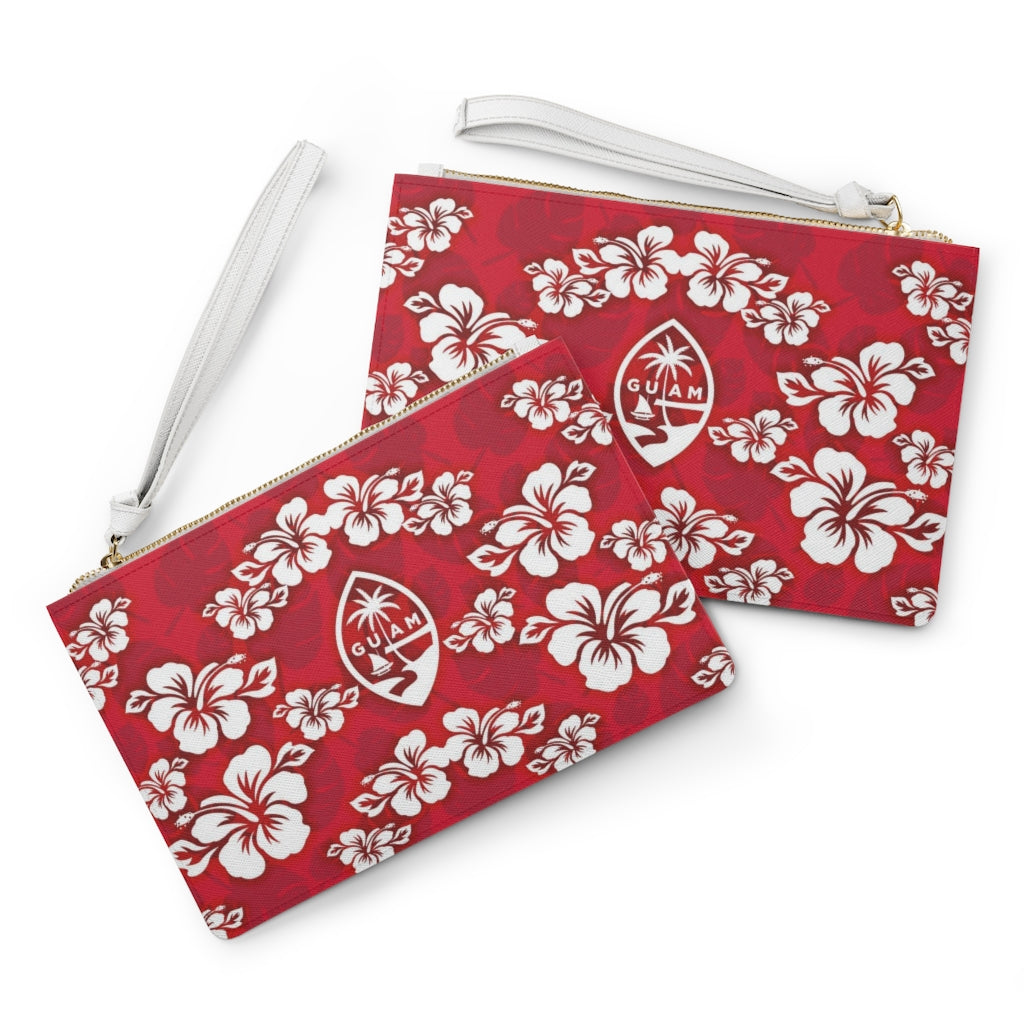 Guam Classic Red Hibiscus Clutch Bag