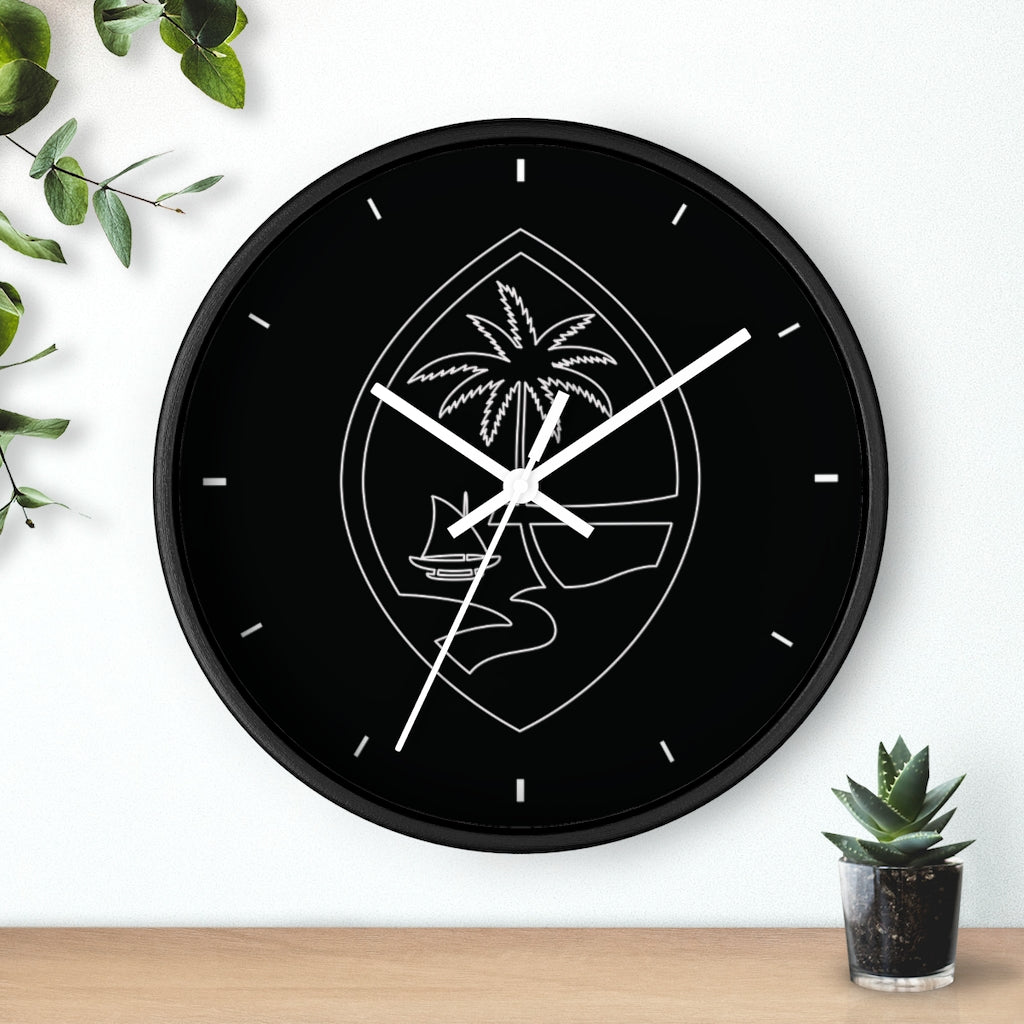 Guam Seal Minimalist Black Wall Clock