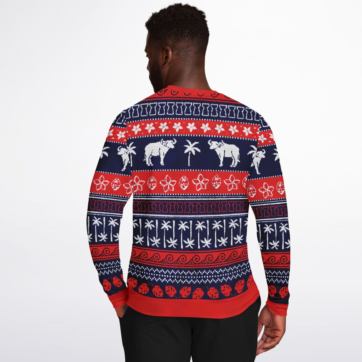 Guam Carabao Christmas Faux Sweater Sweatshirt