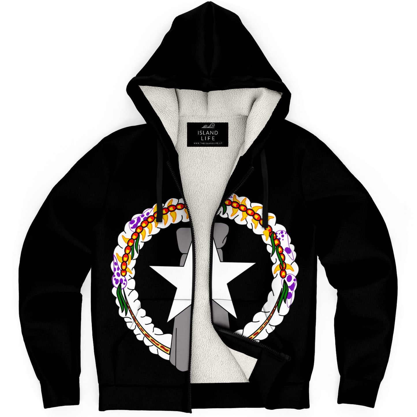 CNMI Seal Black Microfleece Hoodie Jacket