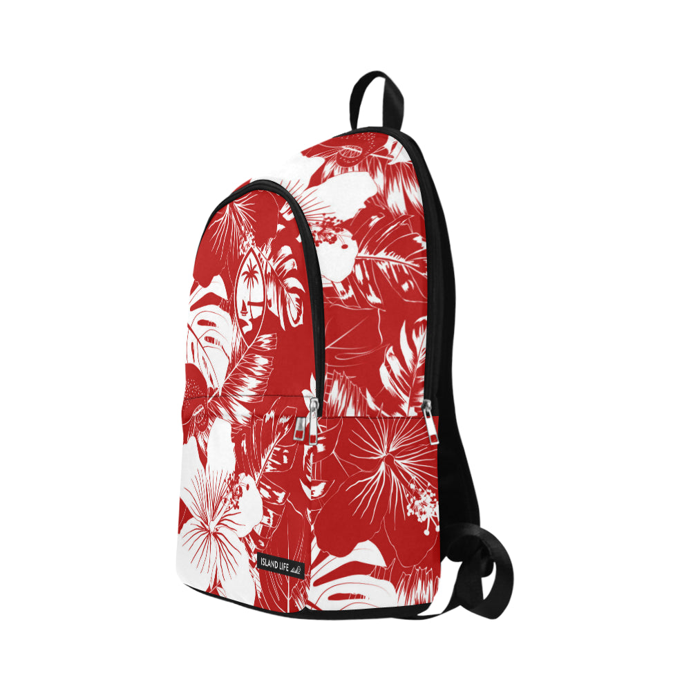 Guam Red Floral Laptop Backpack