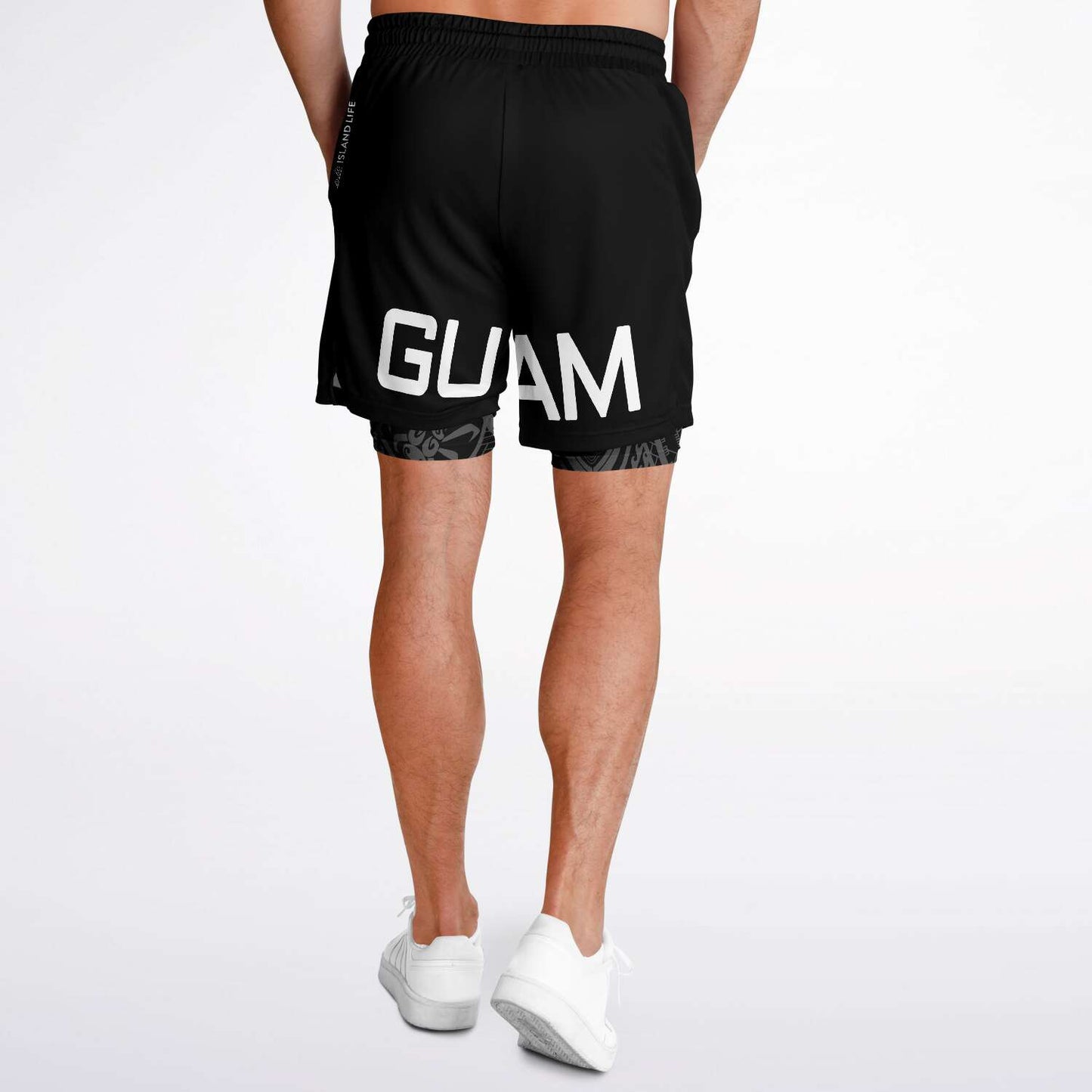Guam Tribal Layer 2-in-1 Phone Pocket Active Shorts