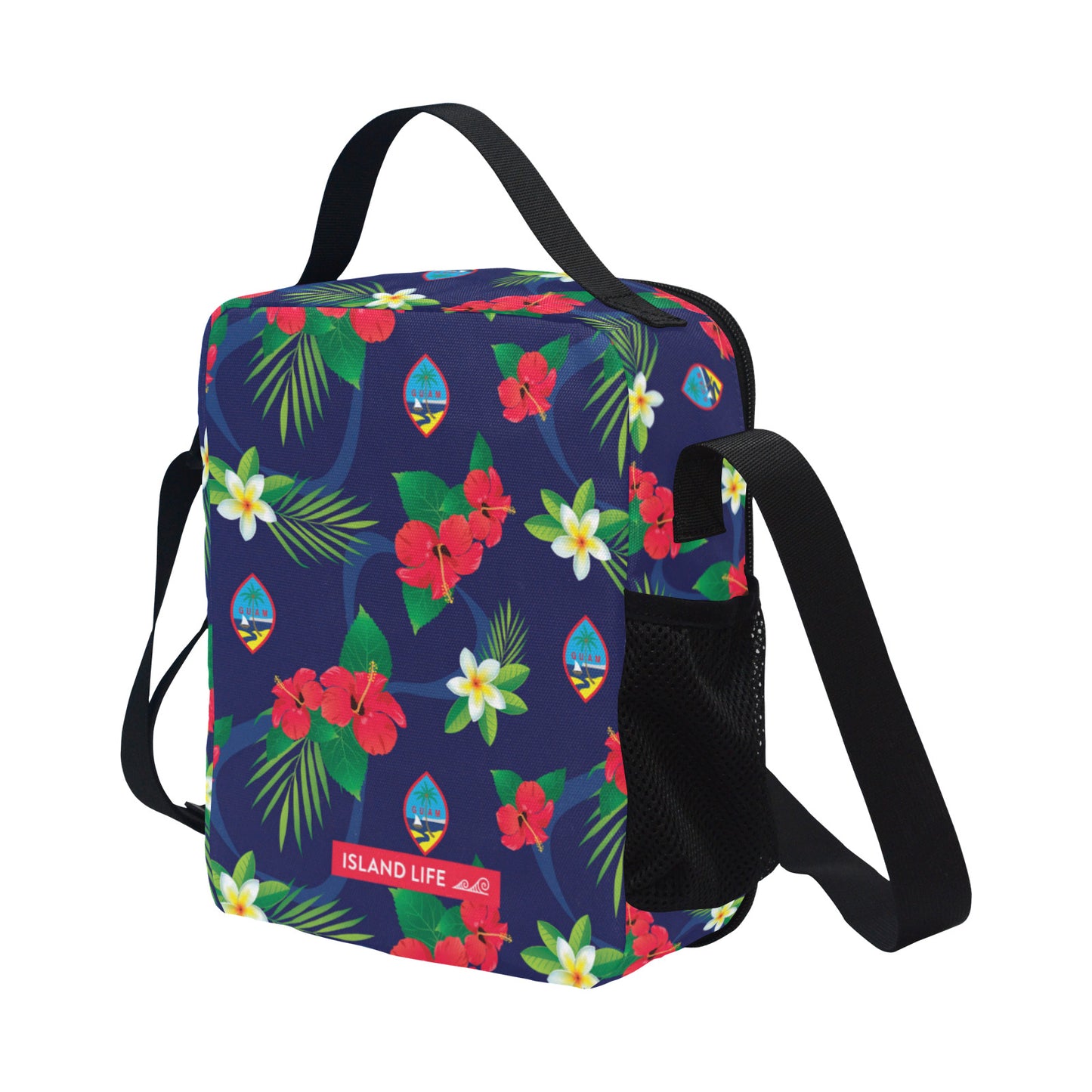 Guam Flag Flowers Crossbody Kids Lunch Bag