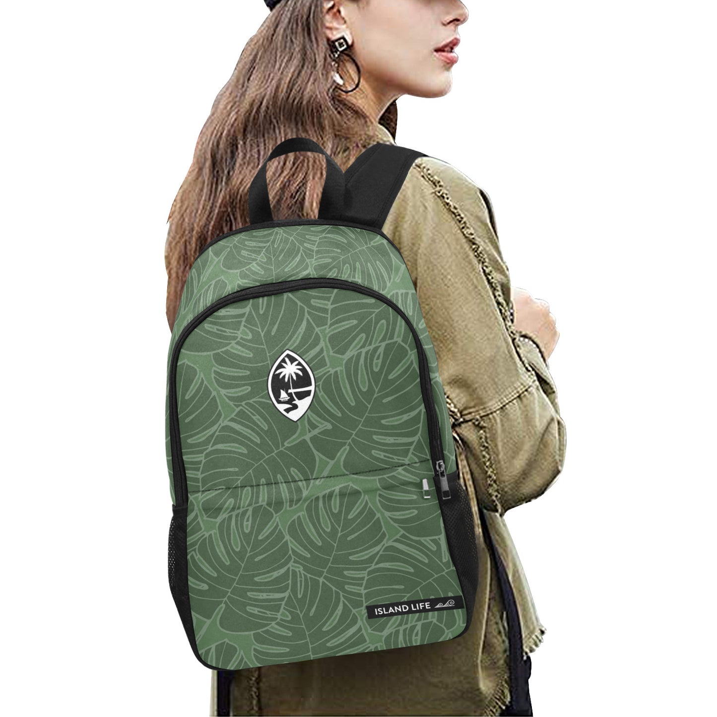 Guam Monstera Laptop Side Pockets Backpack