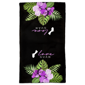 Love Guam Purple Hibiscus Hand Towel