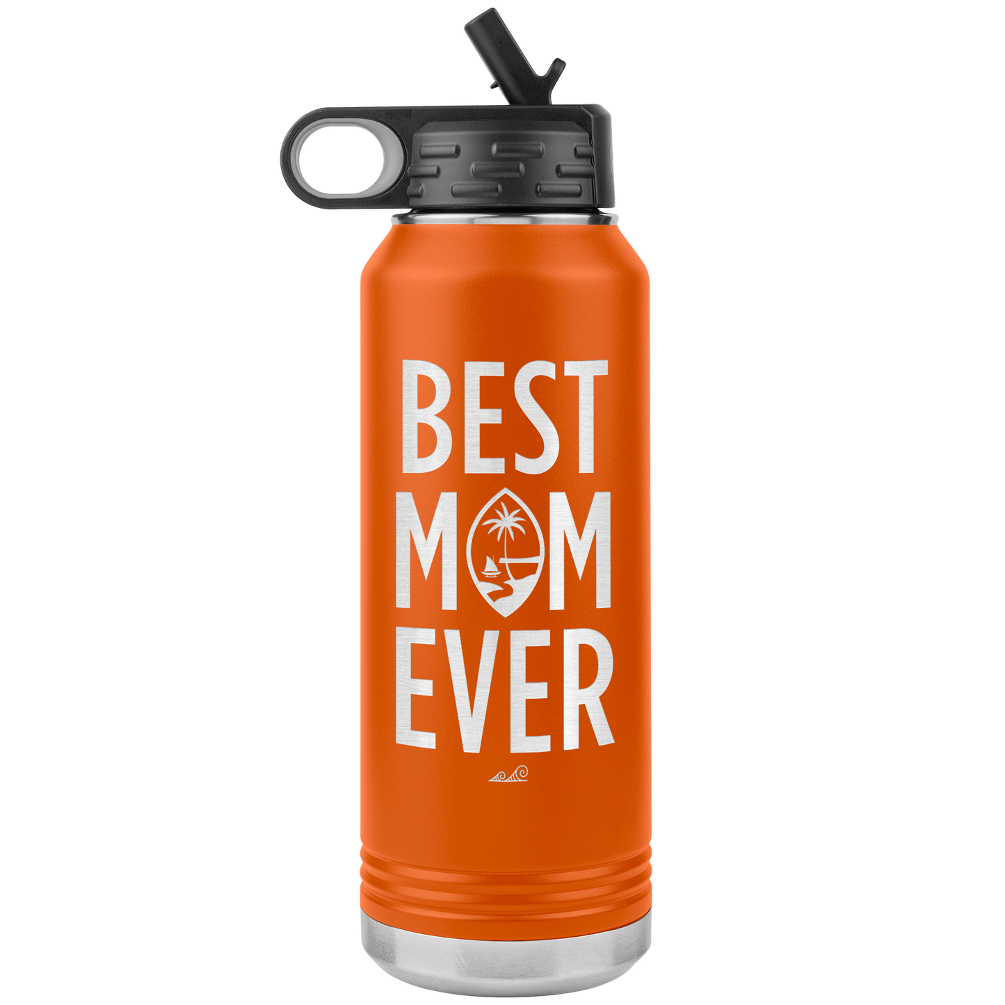 Best Mom Ever Guam Seal 32oz Water Bottle Tumbler