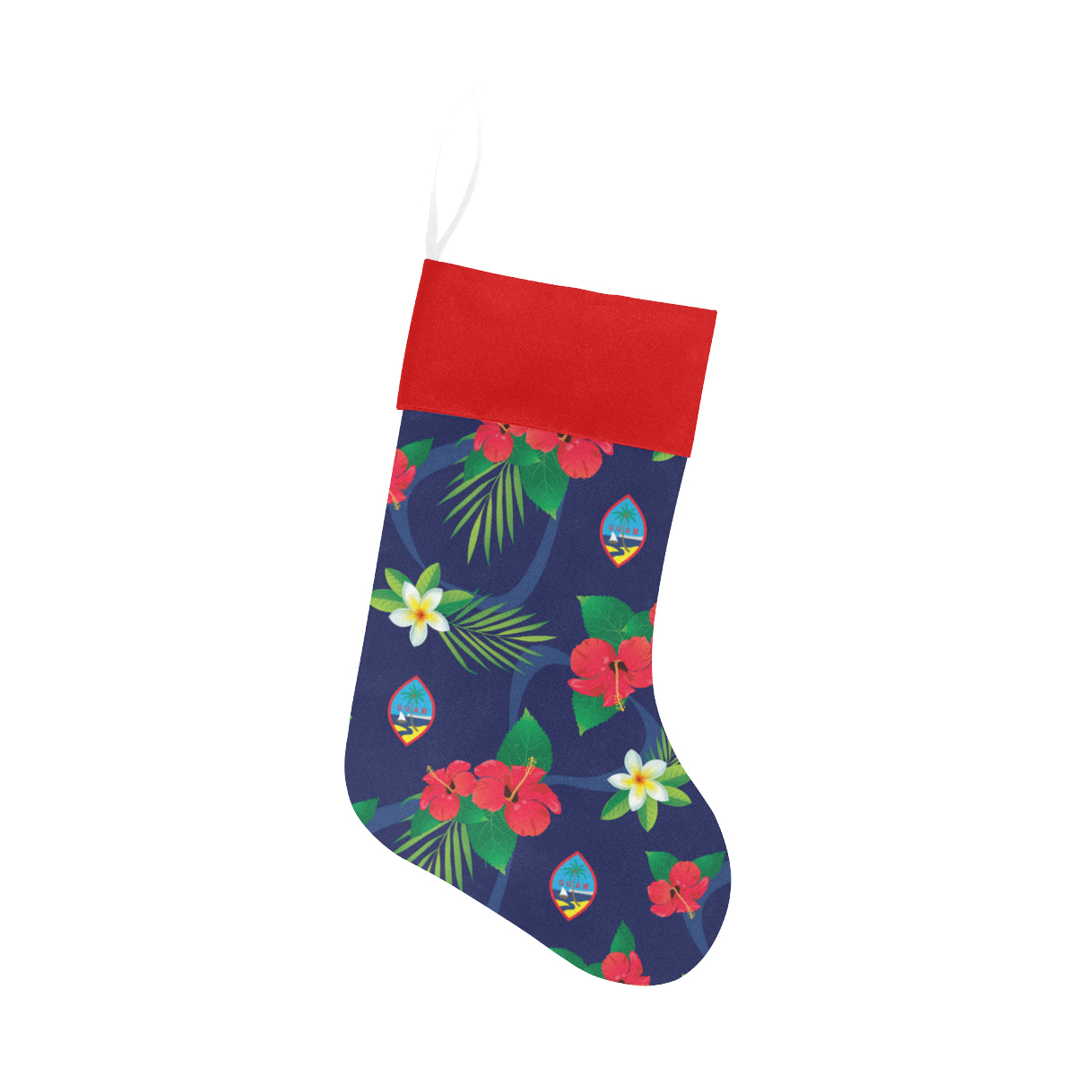 Guam Flag Flowers Christmas Stocking