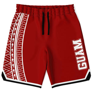 Guam Tribal Red Basketball Shorts