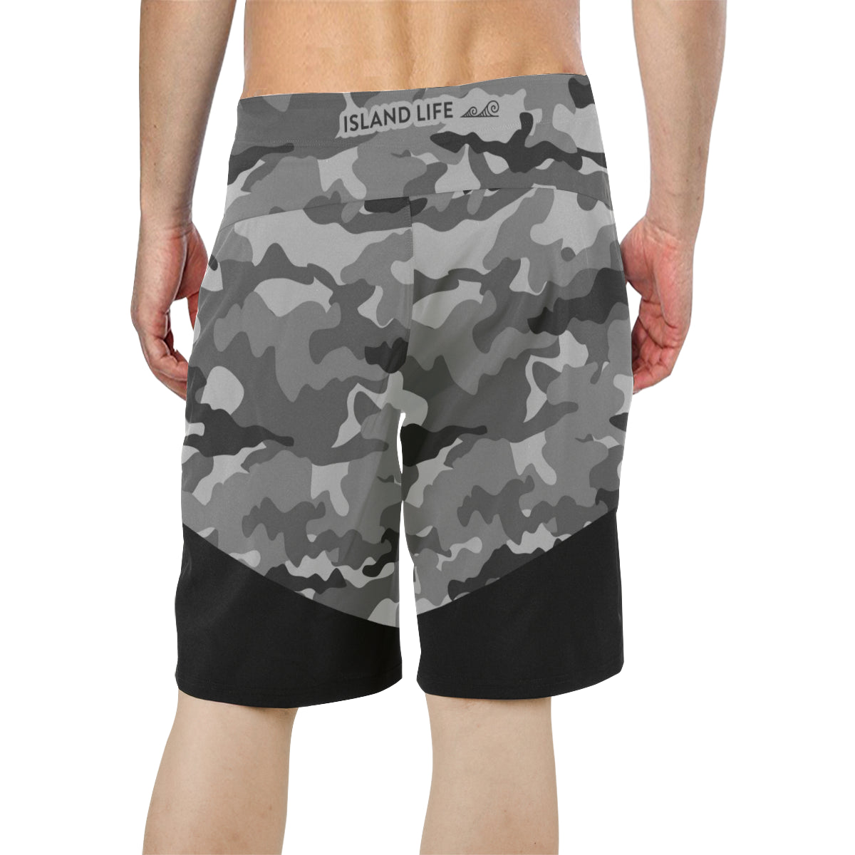 Guam Two-Tone Gray Camo Board Shorts