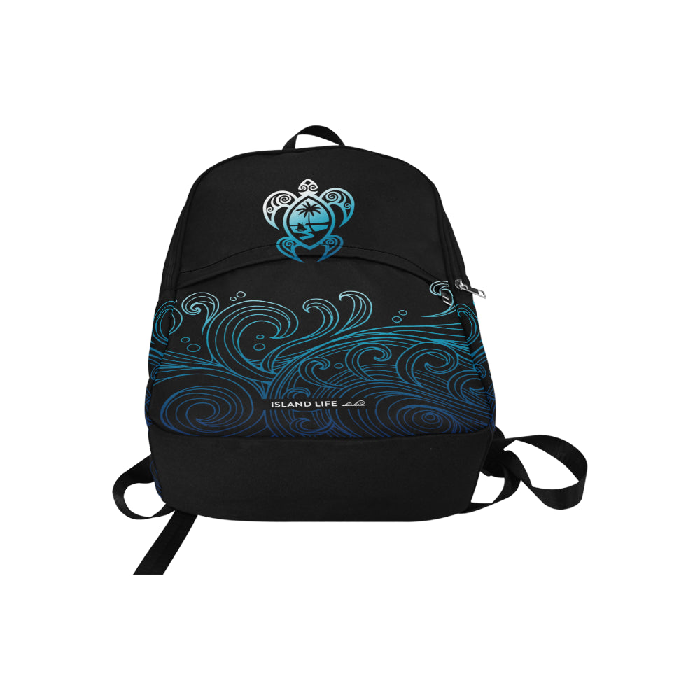Guam Turtle Black Ombre Waves Laptop Backpack
