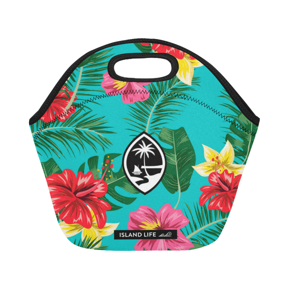 Floral Guam Neoprene Lunch Bag Small