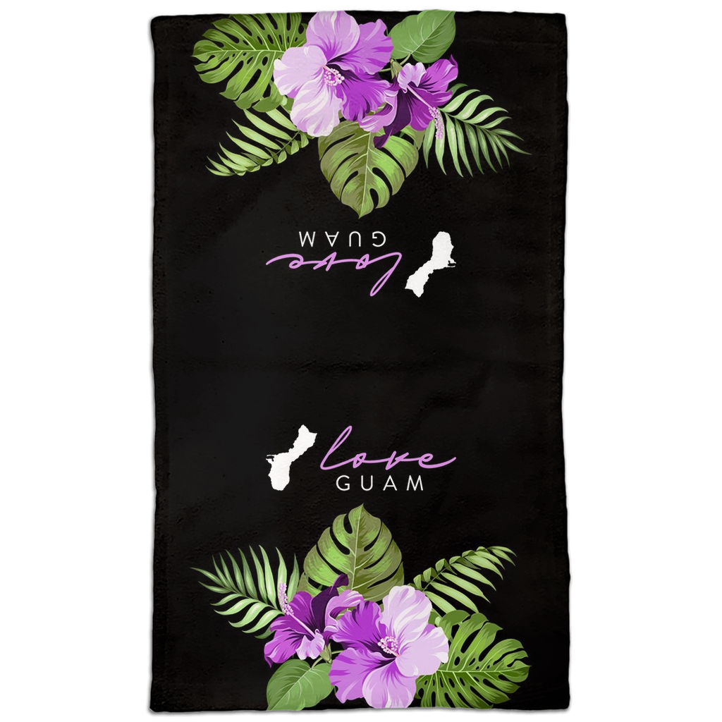 Love Guam Purple Hibiscus Hand Towel
