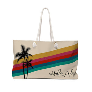 Hafa Adai Retro Rainbow Sunset Guam CNMI Weekender Tote Bag