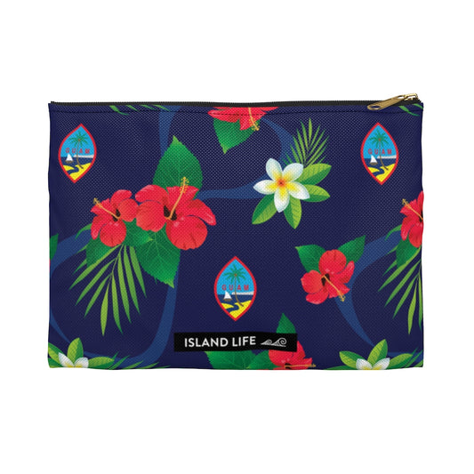 Guam Flag Flowers Accessories Carry All Pouch