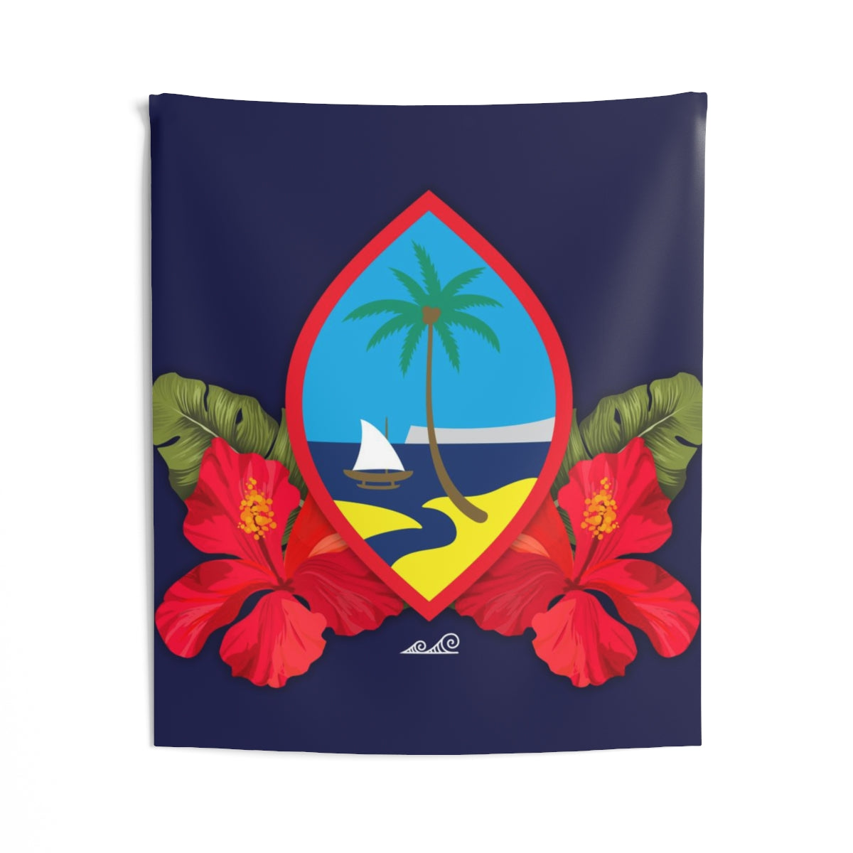 Guam Seal Hibiscus Paradise Indoor Wall Tapestry
