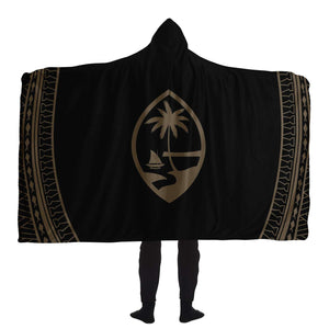 Guam Seal Tribal Premium Sherpa Hooded Blanket
