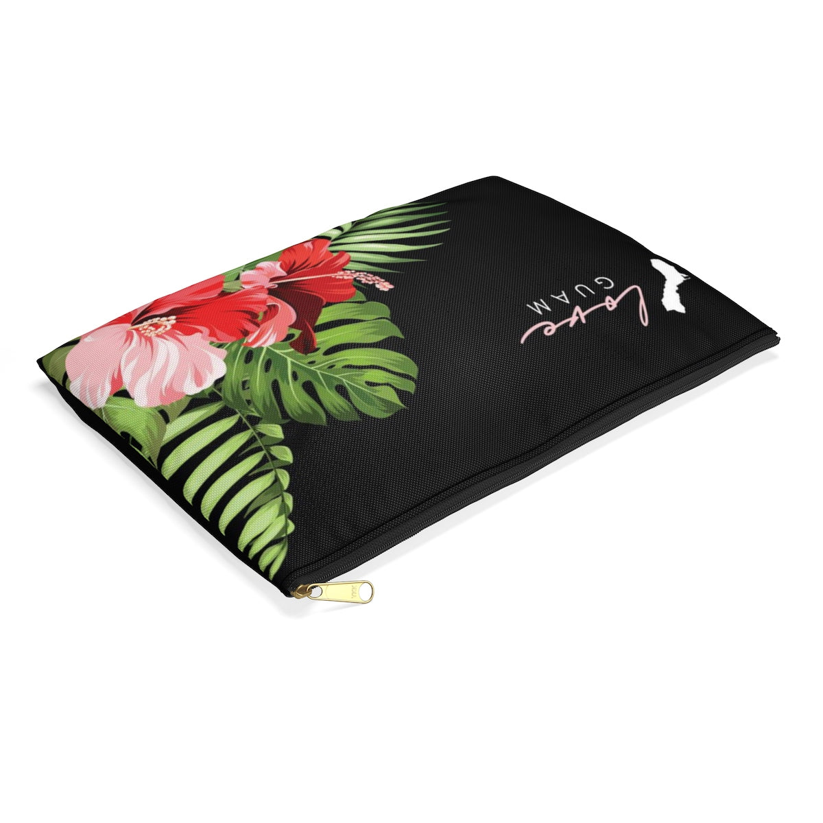 Love Guam Red Hibiscus Accessories Carry All Pouch