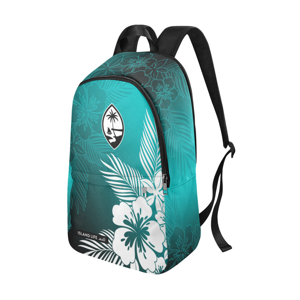 Guam Tropical Hibiscus Teal Laptop Backpack