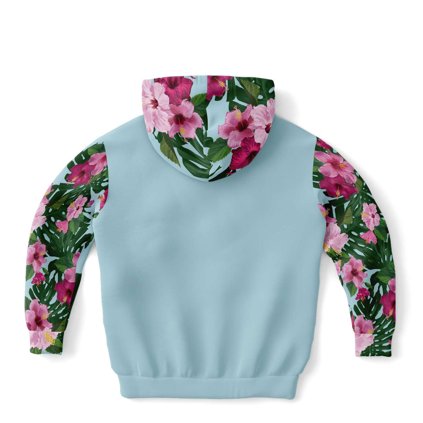 Kids Guam Fuchsia Hibiscus Blue Pullover Hoodie