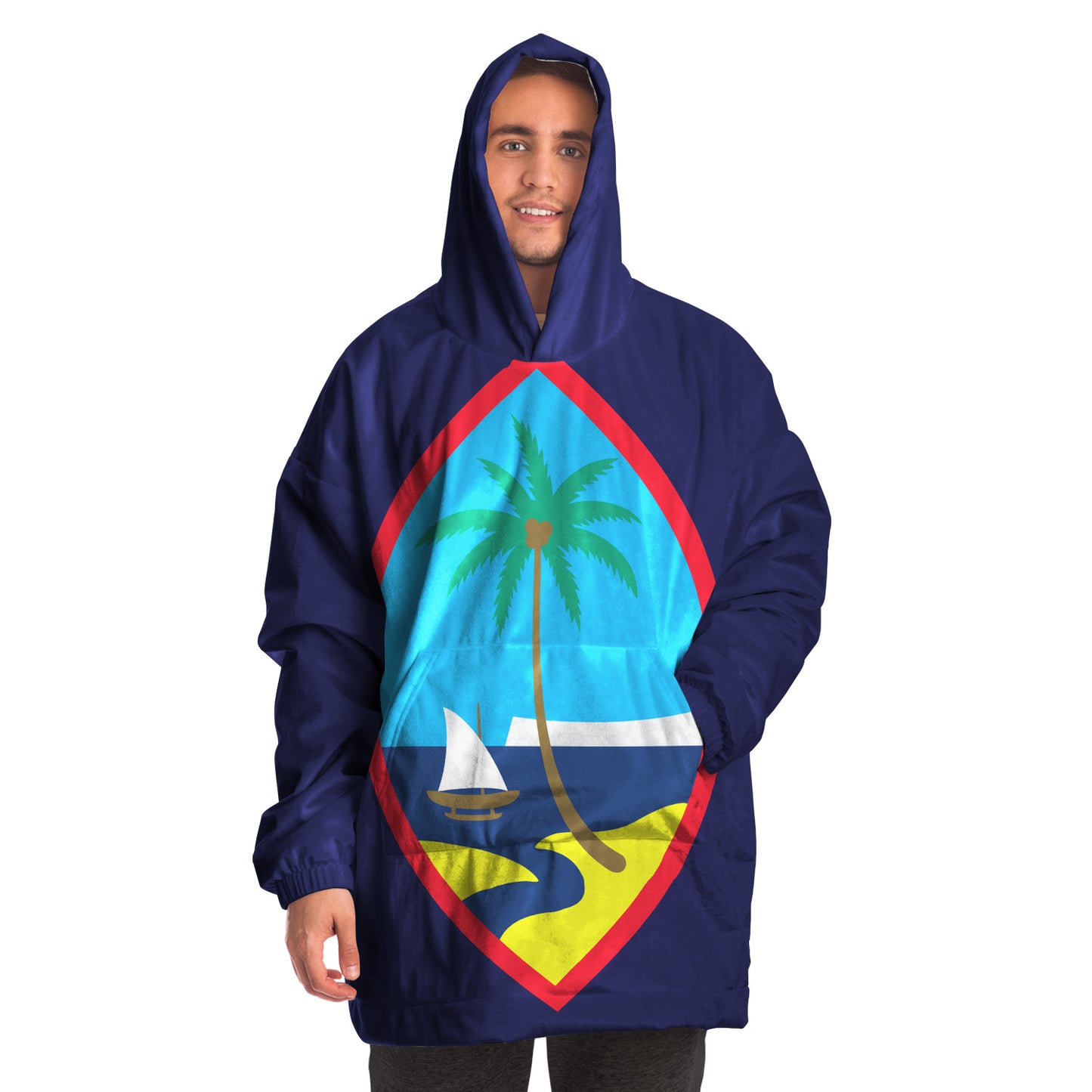 Guam Seal Blue Blanket Snug Hoodie