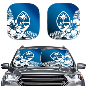 Guam Tropical Hibiscus Blue Car Sun Shade 2pcs