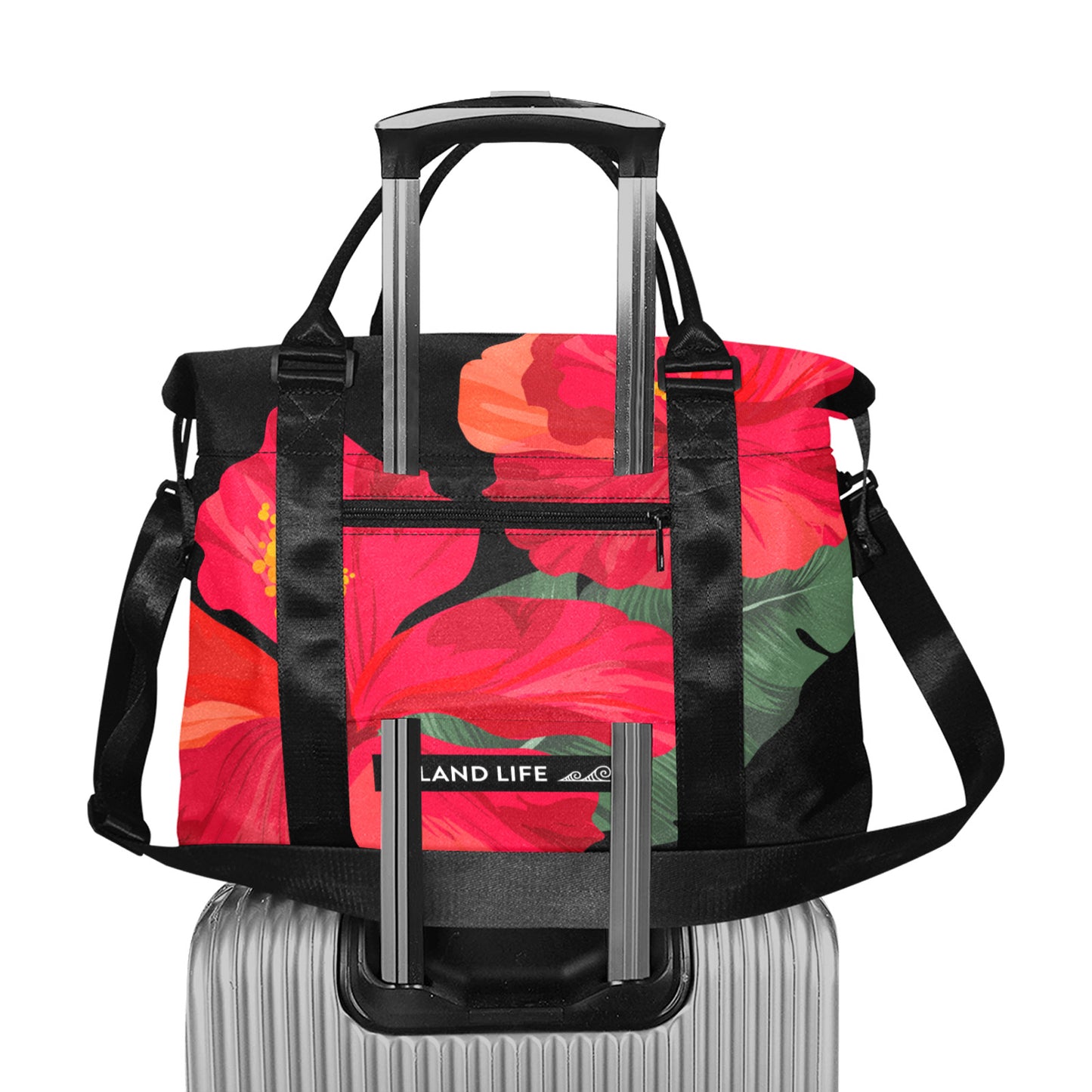 Guam Red Hibiscus Paradise Large Travel Duffel Bag