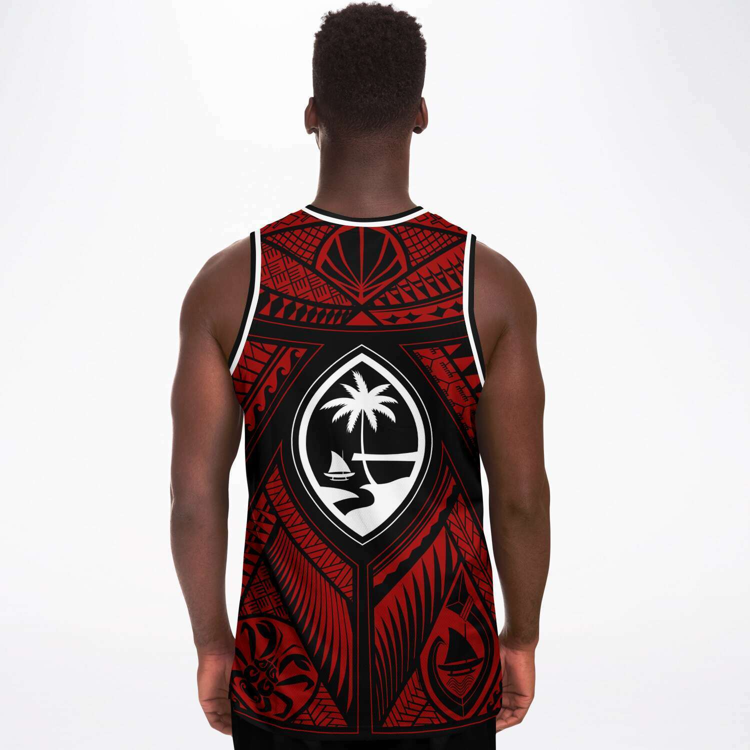 Guahan Tribal Red Basketball Jersey