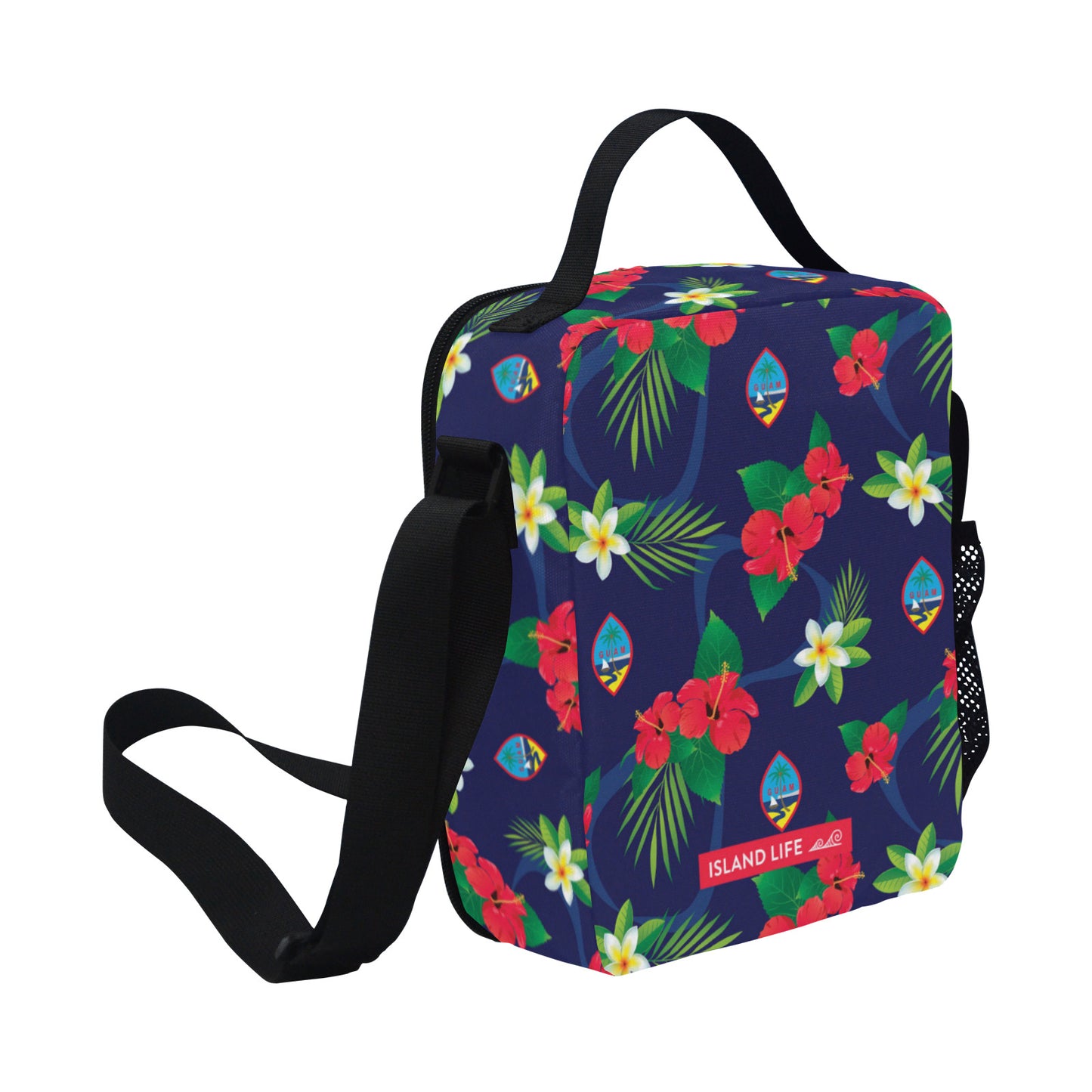 Guam Flag Flowers Crossbody Kids Lunch Bag