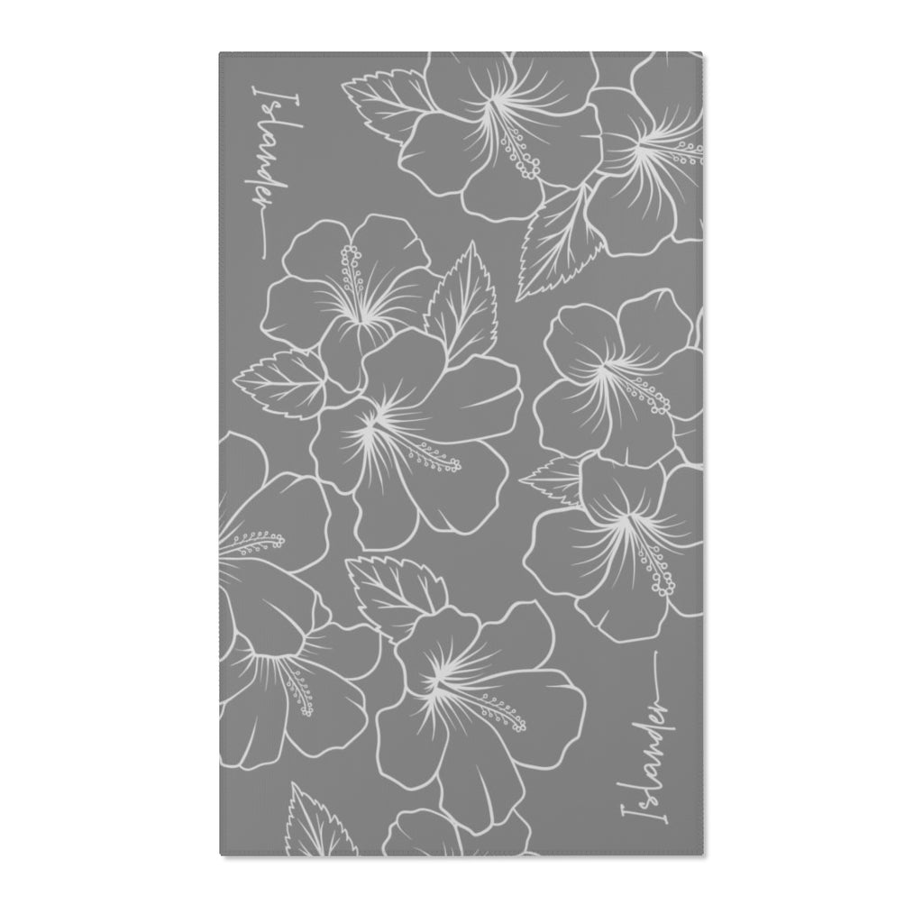 Guam CNMI Modern Hibiscus Gray Area Rug